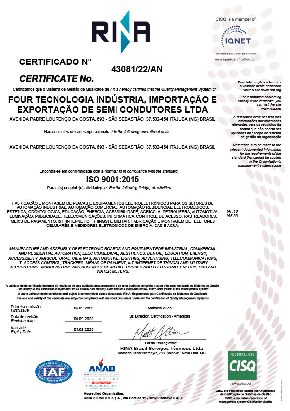 Certificado ISO 9001 FourTech