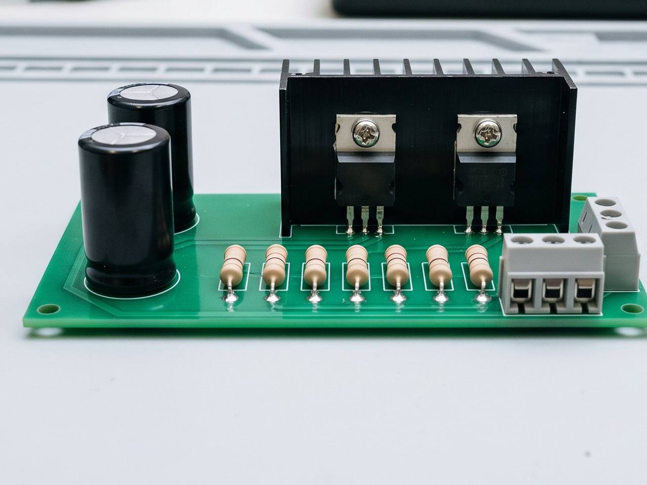 Placa de amplificador de áudio montada